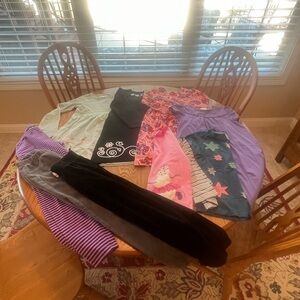 Hanna Andersson Girls 140 US 10 Lot 9 Pcs Dresses Leggings PJ Tops Tops VGUC
